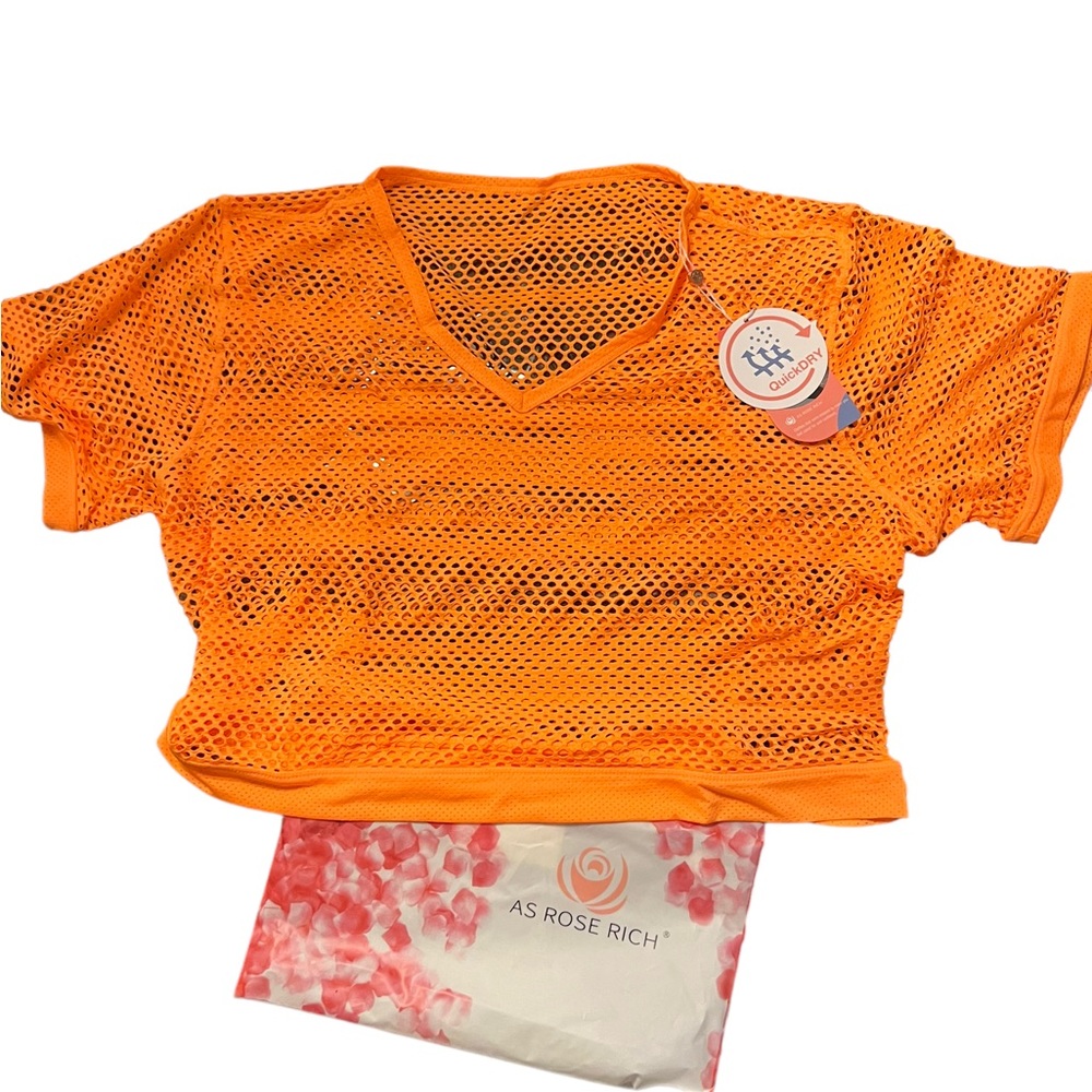 As Rose Rich Mesh Top for Women Workout Fishnet Shirt Crop Top,